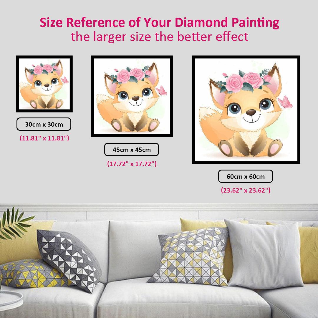 Cute Fox with Rose Crown Diamond Painting