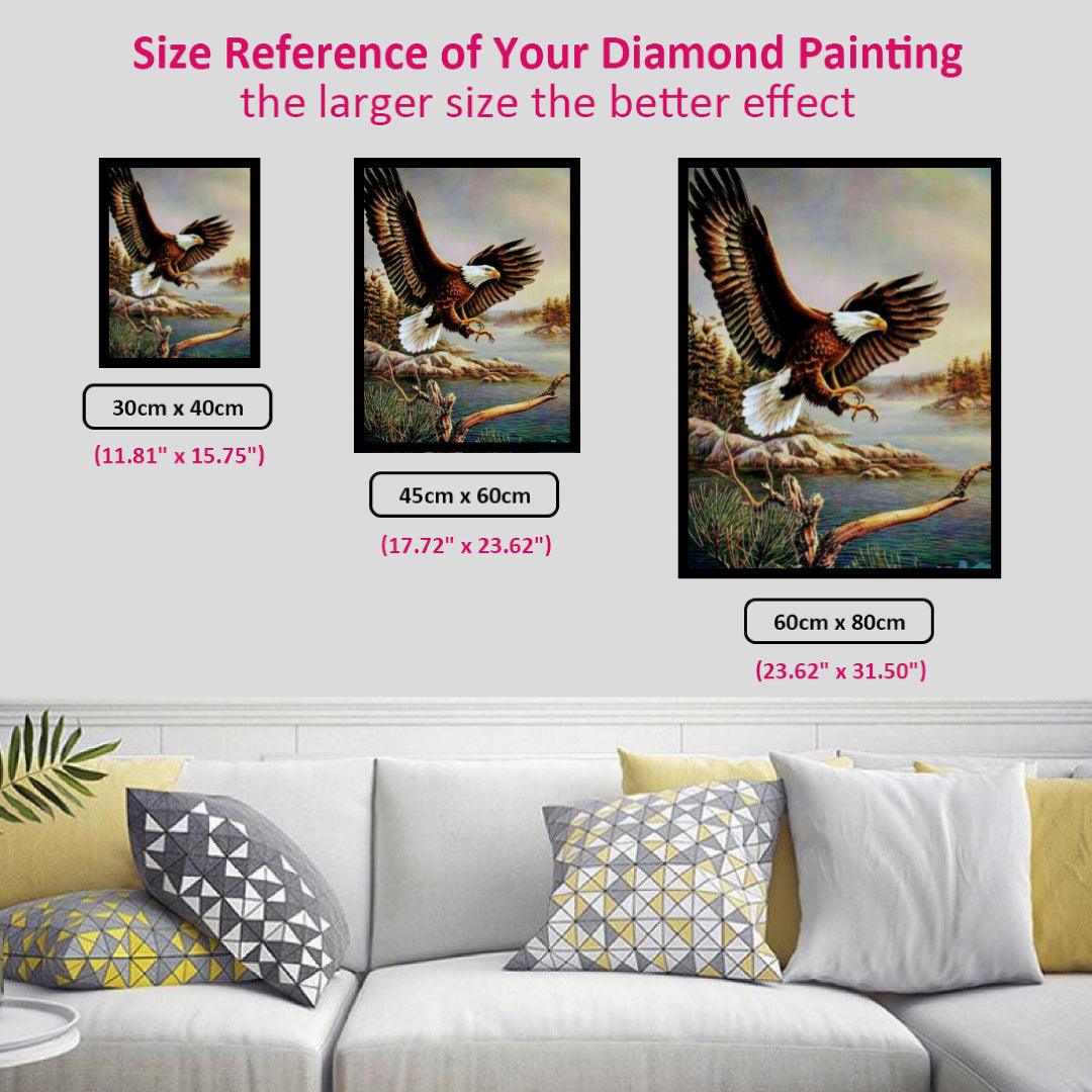 Eagle Flying Across the River Diamond Painting
