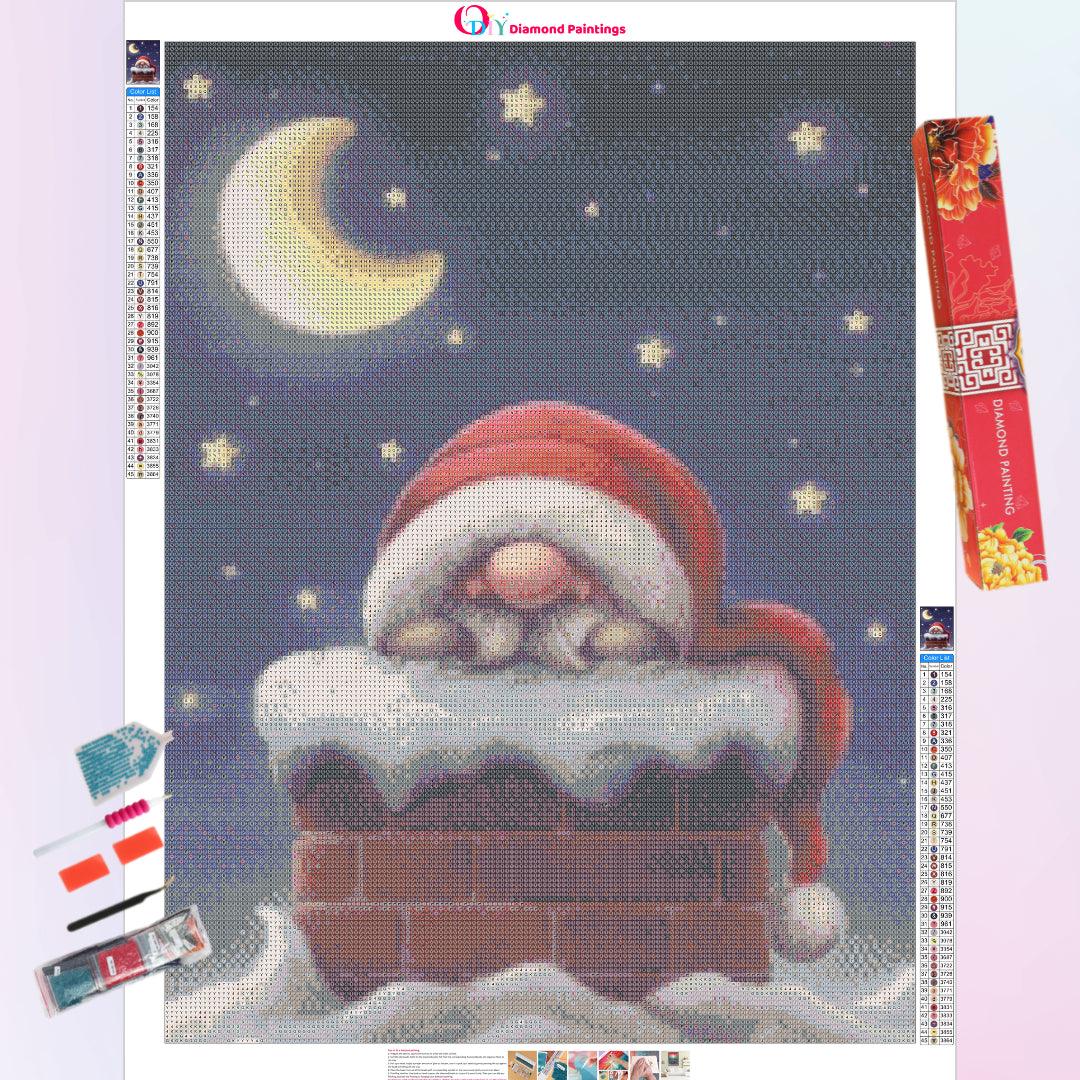 Cute Santa on the Chimney Diamond Painting