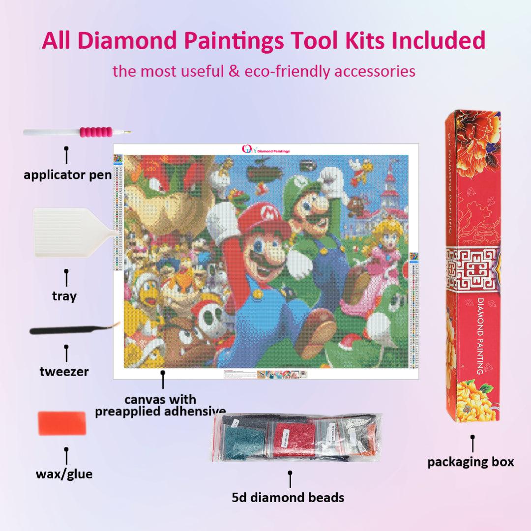 Super Mario - 5D Diamond Painting - DiamondByNumbers - Diamond Painting art
