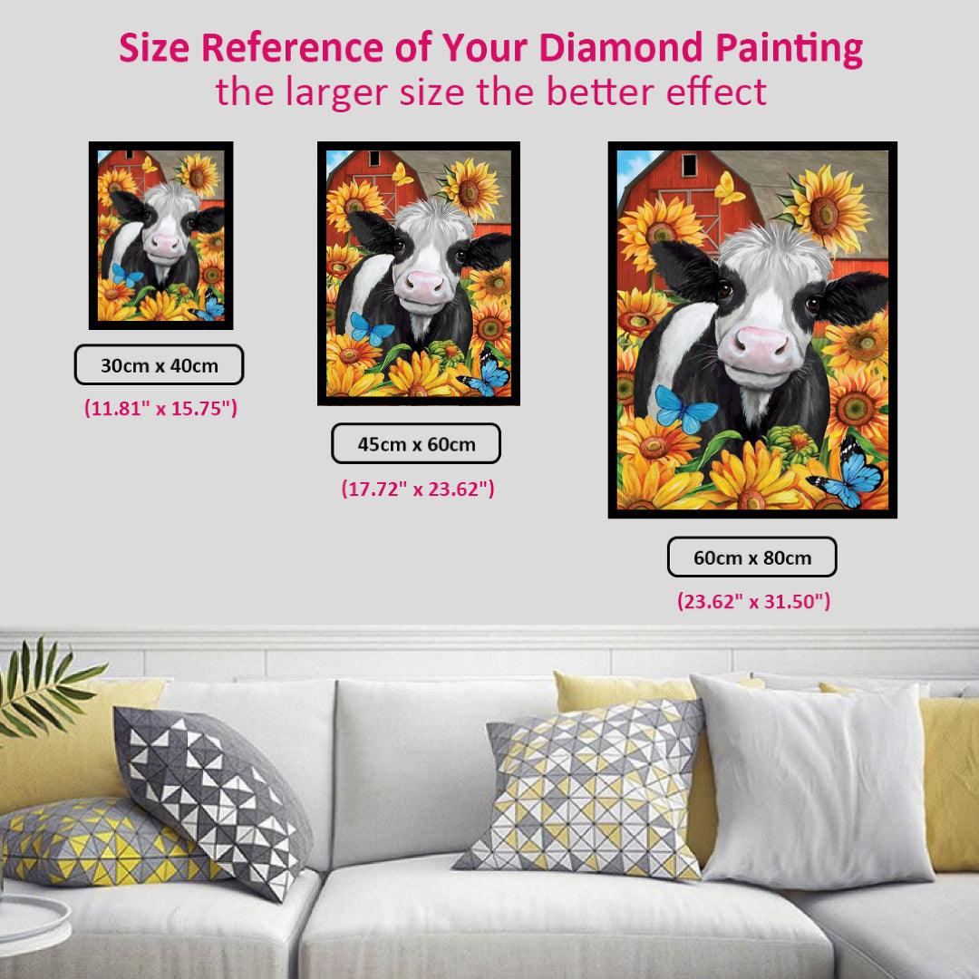 Cow in the Sunflowers Diamond Painting