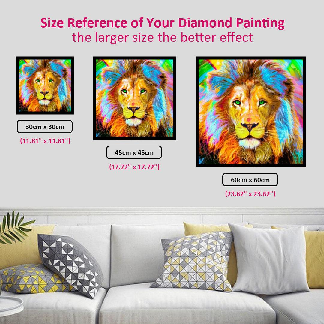 Lion in Rainbow Color Diamond Painting