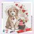 Dog in Valentine's Day Diamond Painting