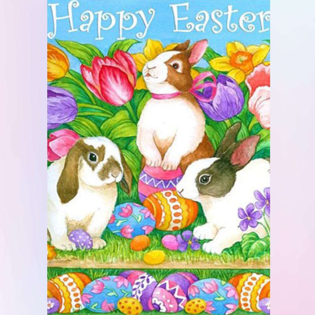 Rabbits Celebrating Easter Diamond Painting