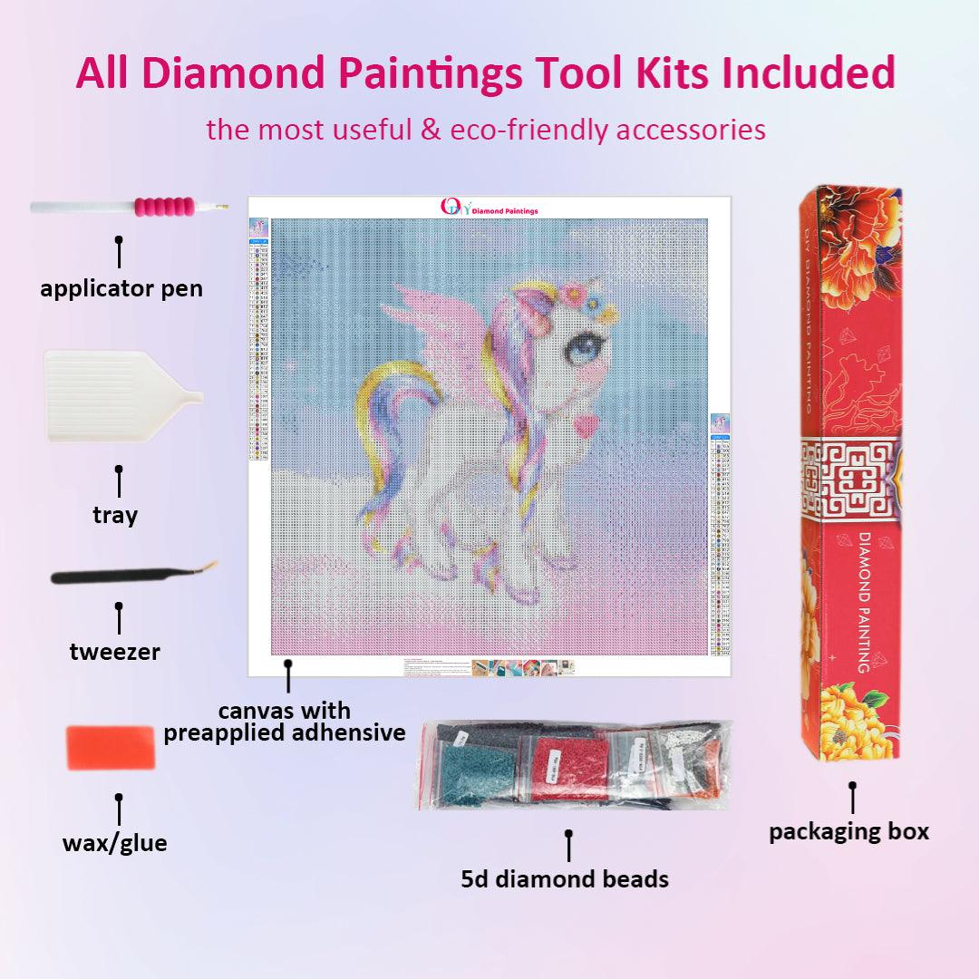Beautiful Unicorn with Rainbow Mane & Tail Diamond Painting