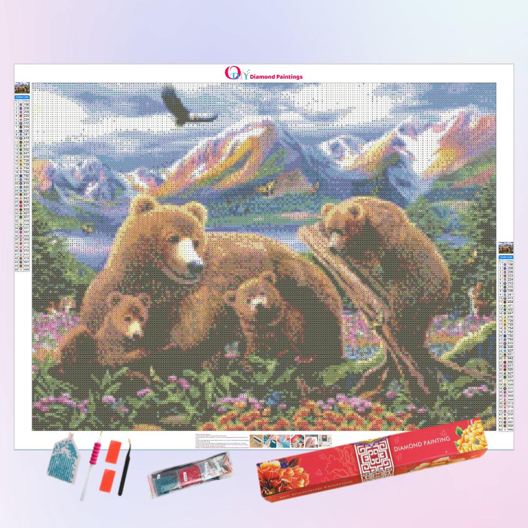 Bear and Cubs Diamond Painting