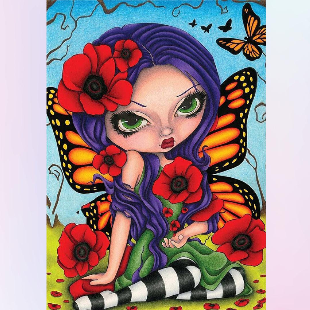 A Charming Fairy with Rose Diamond Painting