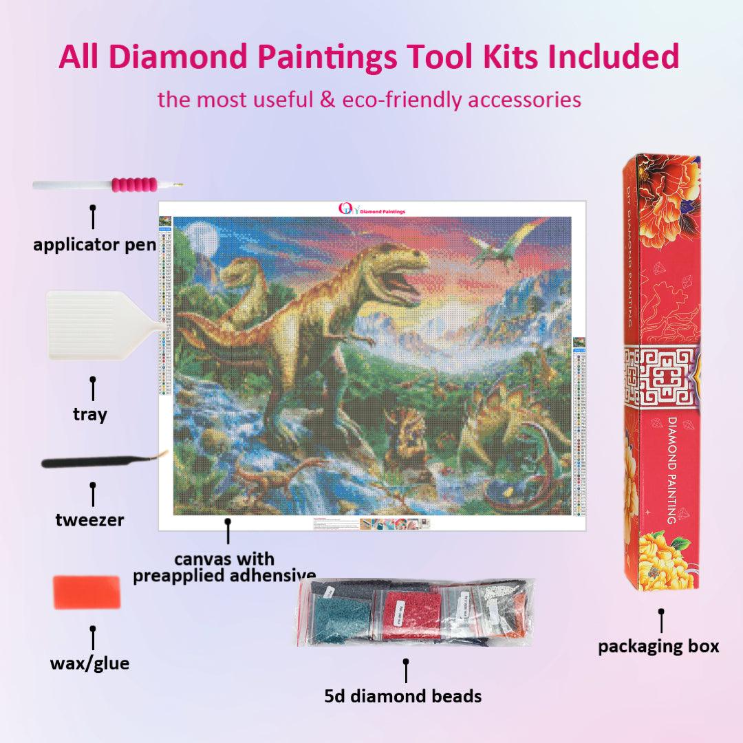 Dinosaur World in the Sunset Diamond Painting