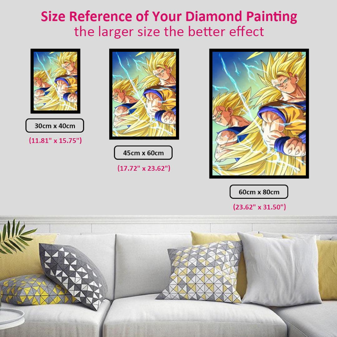 Goku Super Saiyan III and Majin Vegeta Diamond Painting