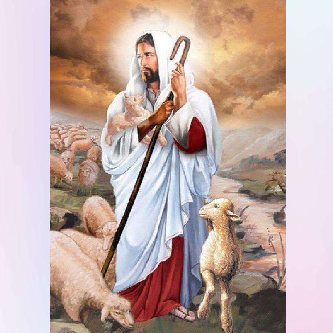 Jesus Herding Sheep Diamond Painting