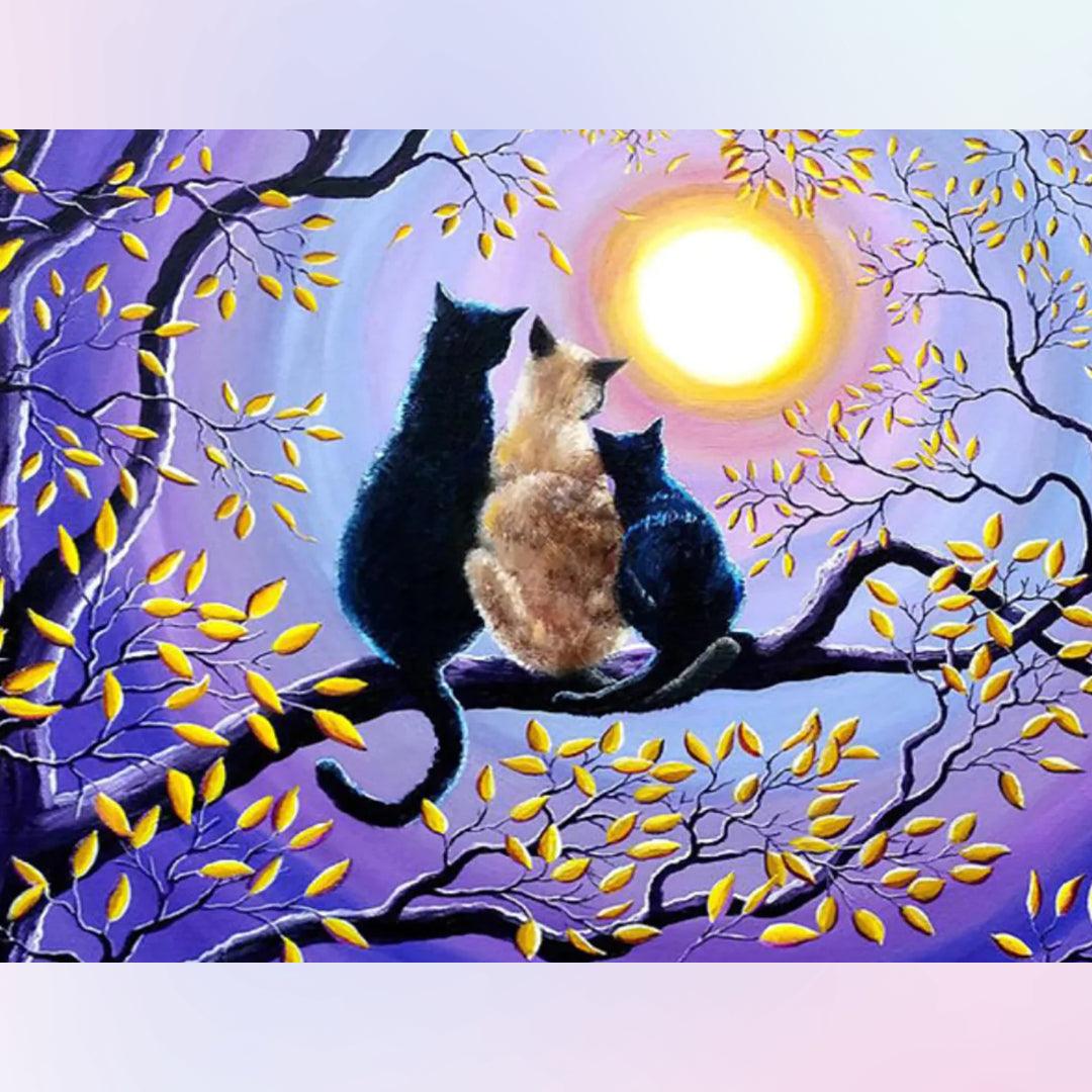 Cats in the Treetop Diamond Painting