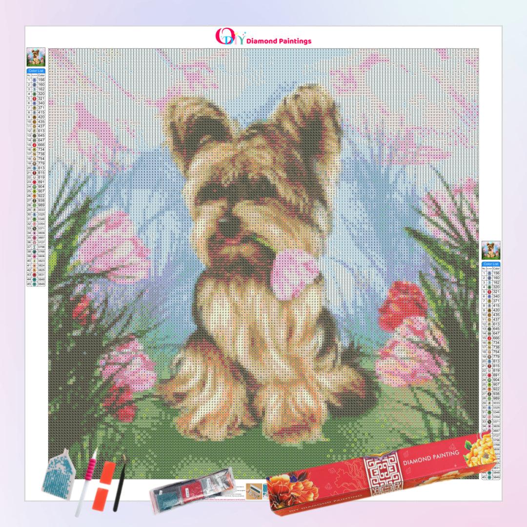 Dogs with Flower Diamond Painting