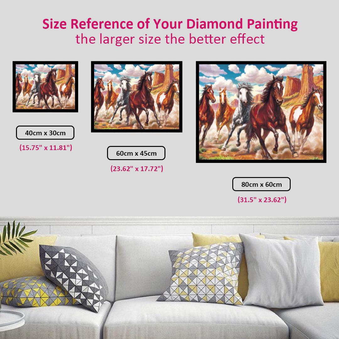 Horses Galloping In the Wilderness Diamond Painting