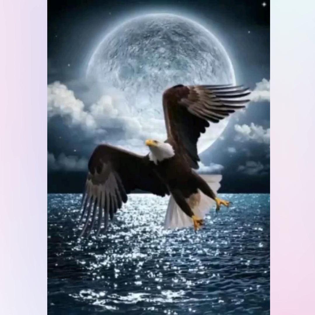 Eagle Flying Across the Sea Diamond Painting