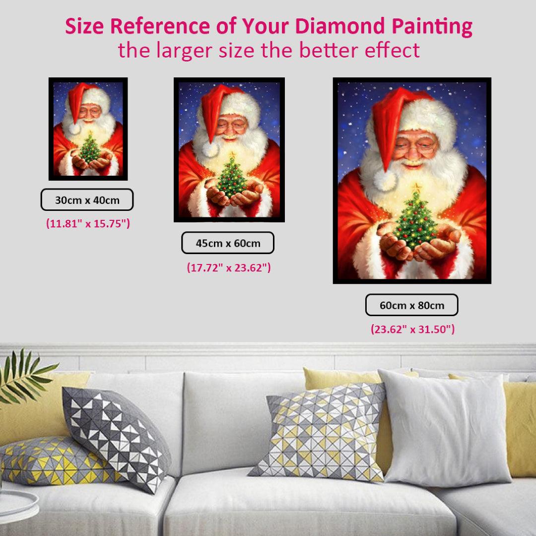 Santa Claus with Small Christmas Tree on Hand Diamond Painting