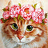 Cat with Flower Crown Diamond Painting