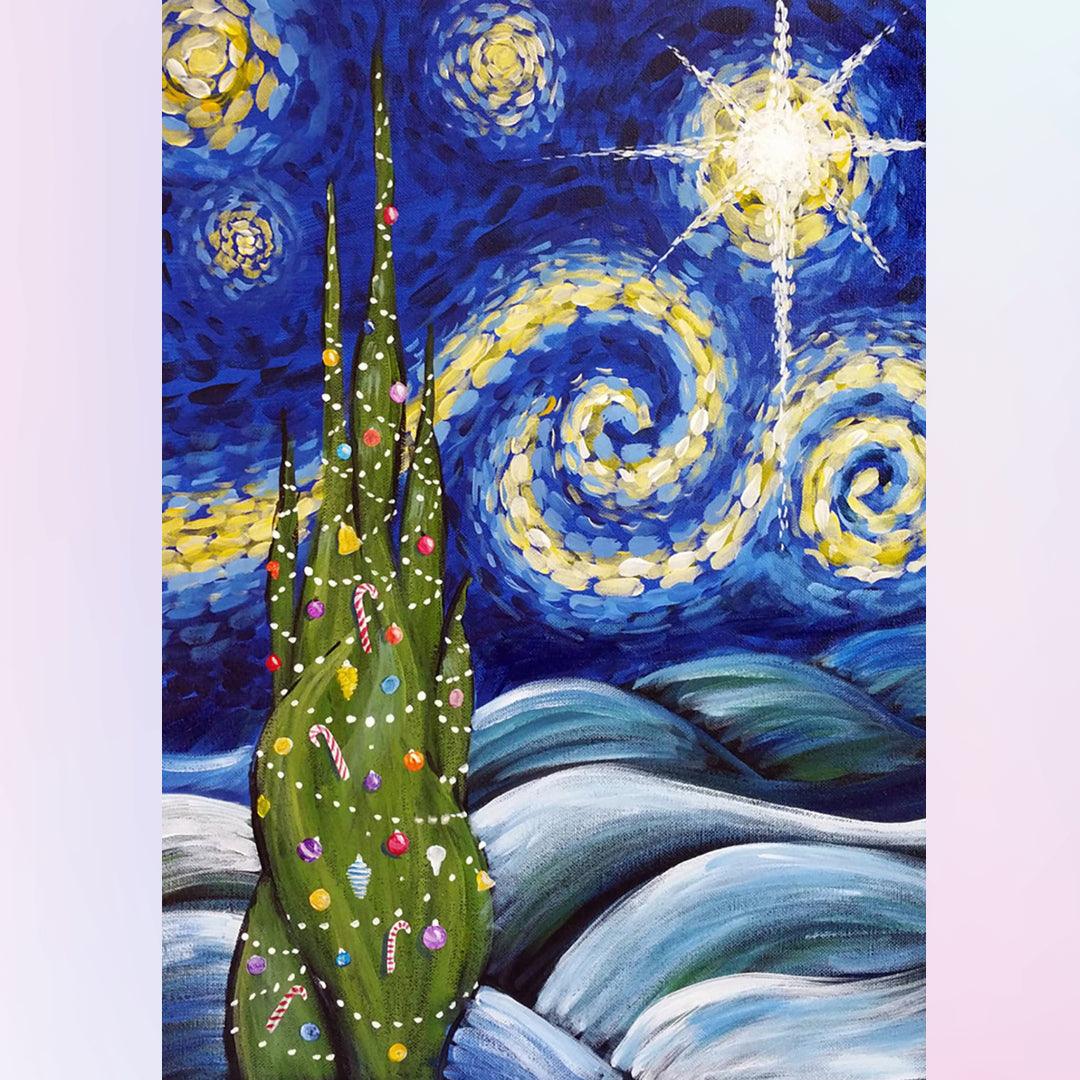 Christmas Tree in the Starry Night Diamond Painting