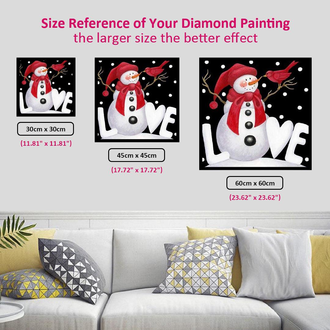 Snowman's Love to the Bird Diamond Painting