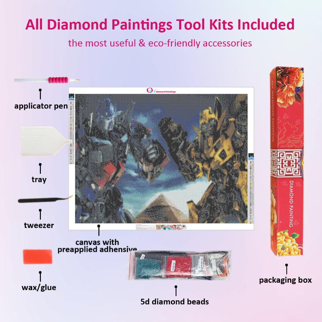 Optimus Prime and Bumblebee Fight Shoulder to Shoulder Diamond Painting