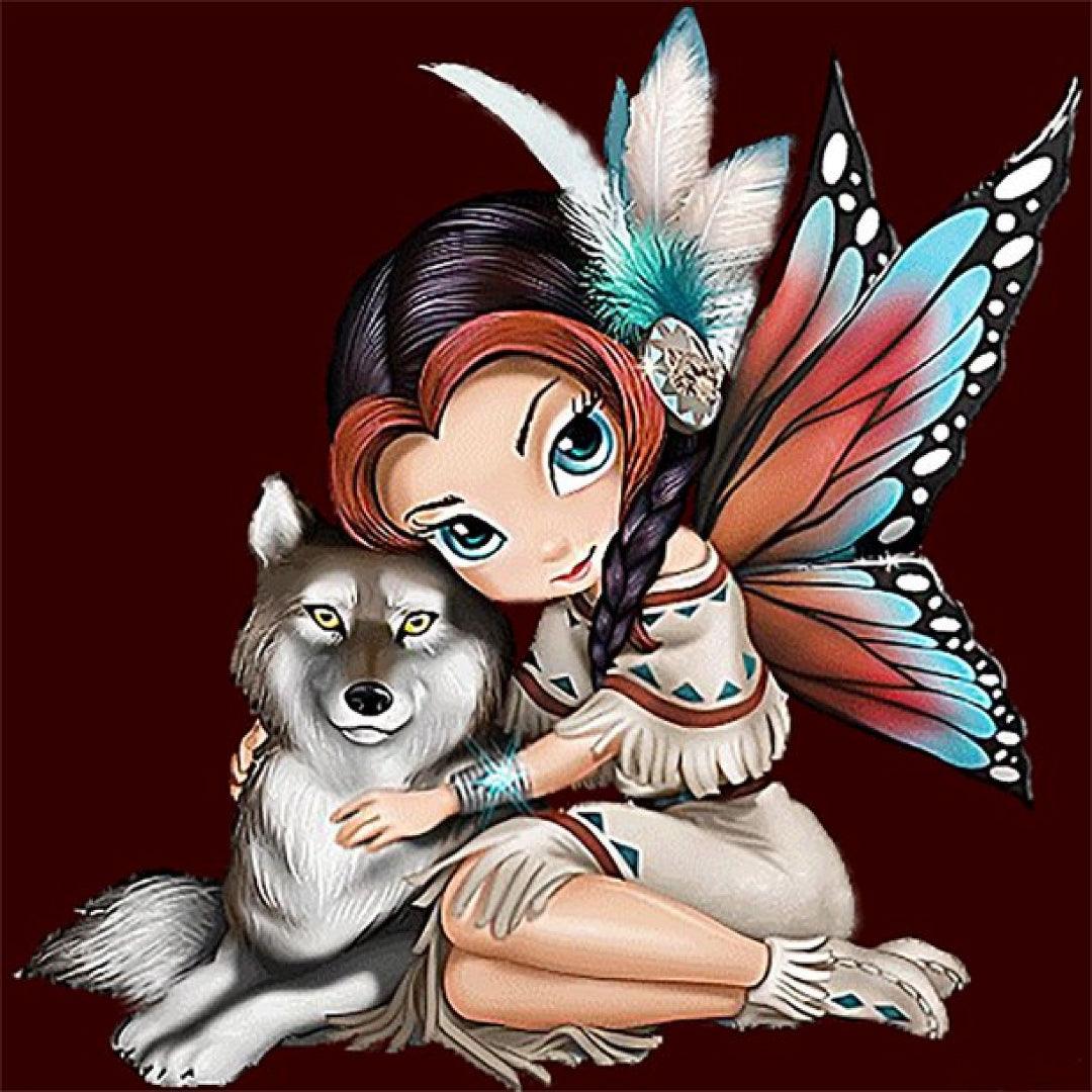 Butterfly Fairy with Wolf Diamond Painting