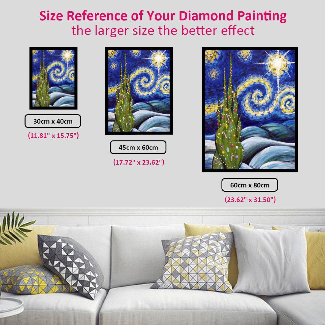 Christmas Tree in the Starry Night Diamond Painting