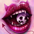 Skull Seduced by the Sexy Red Lips Diamond Painting