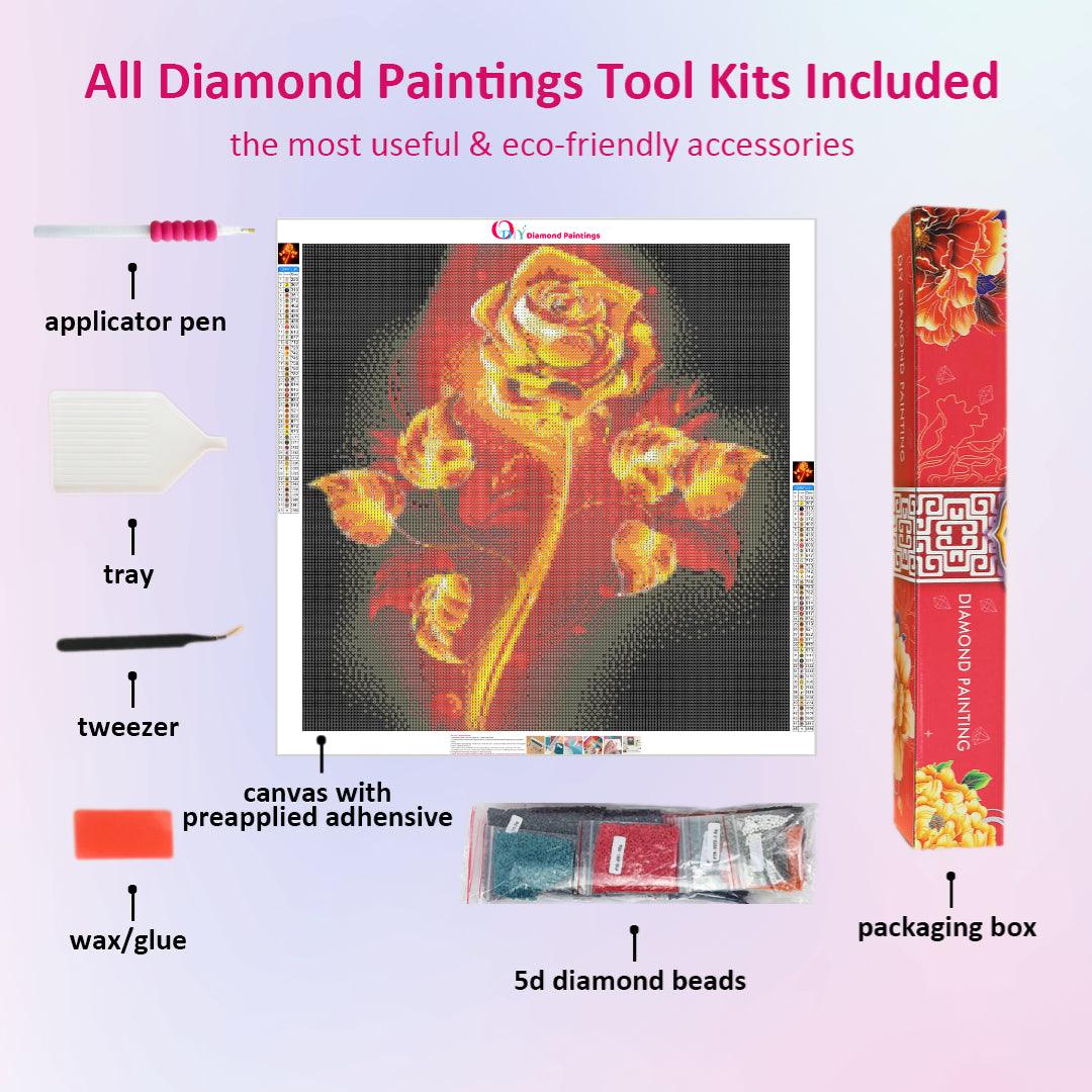Rose with Passionate Flame Diamond Painting