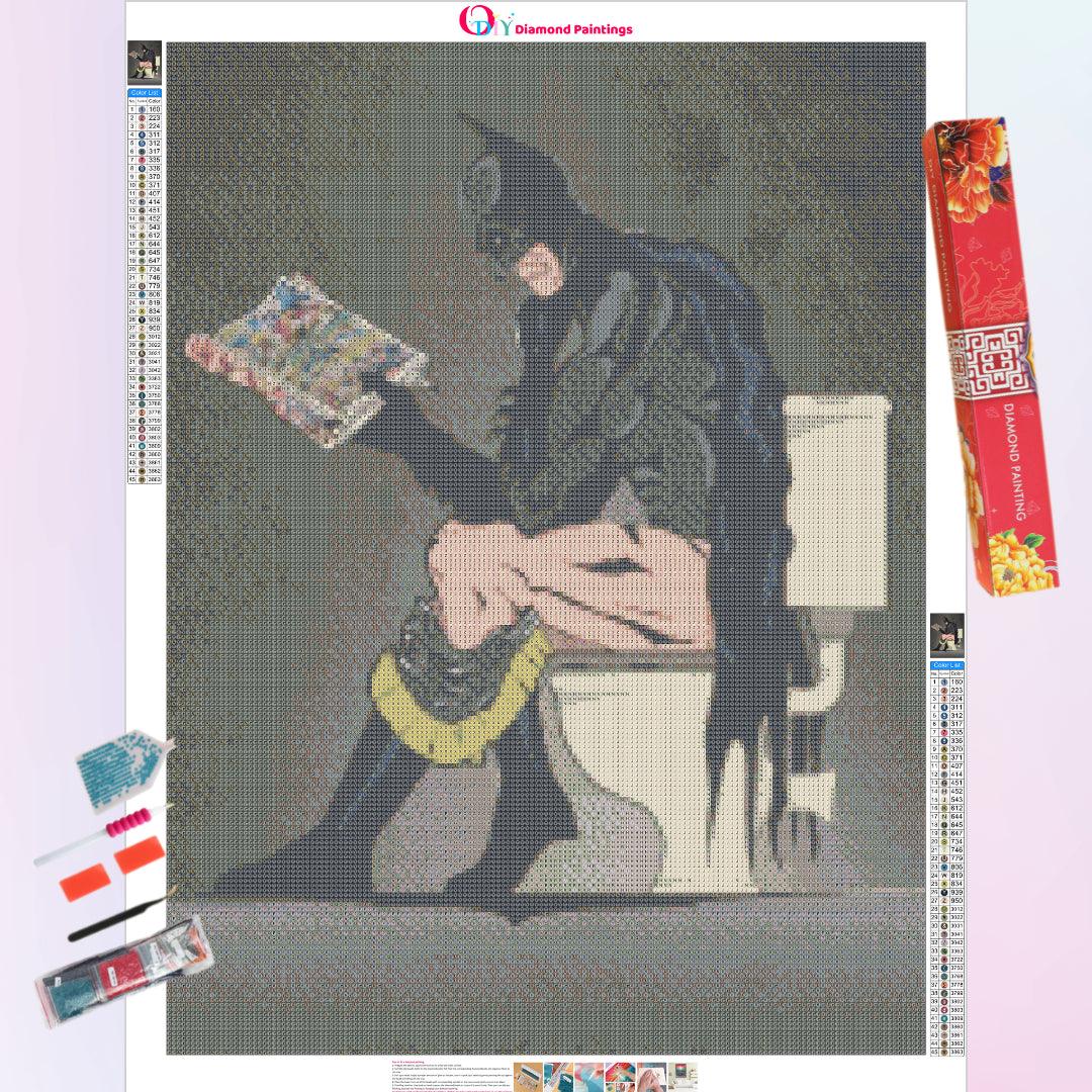 Batman in Restroom Diamond Painting