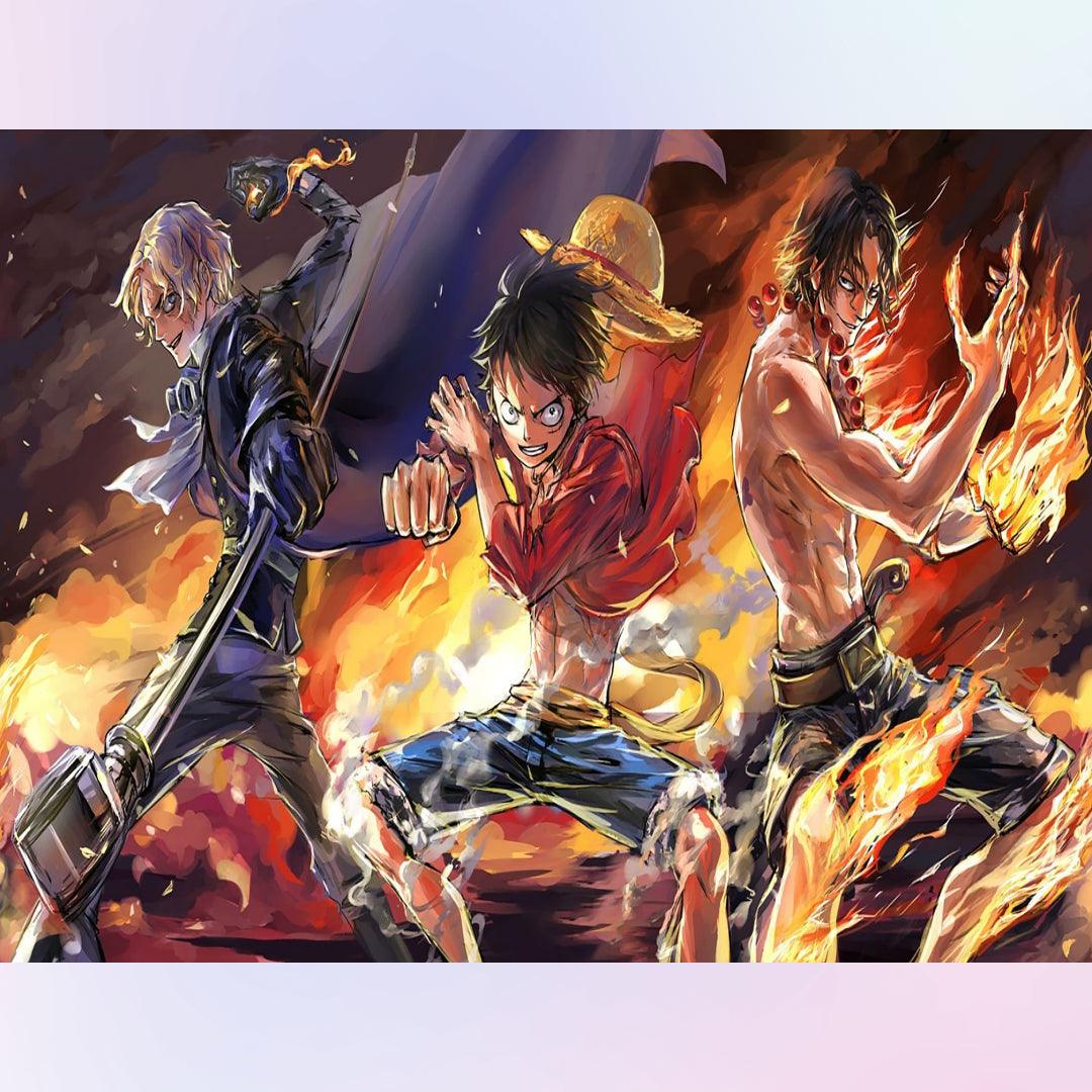 Three Brothers Luffy Ace & Sabo Diamond Painting