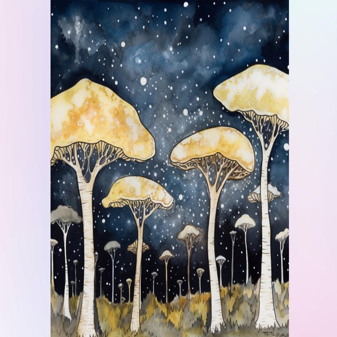 Glowing Mushroom Forest Diamond Painting