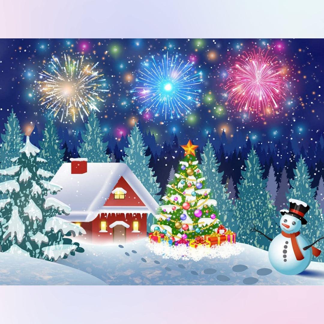 Wonderful Fireworks in the Chirstmas Night Diamond Painting