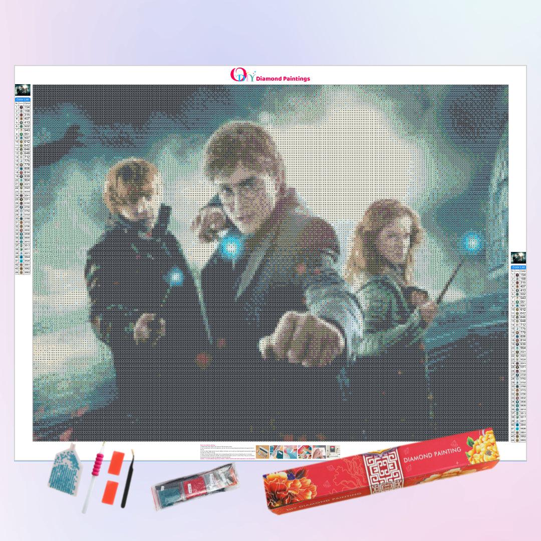 Harry Ron & Hermione Ready for Battle Diamond Painting