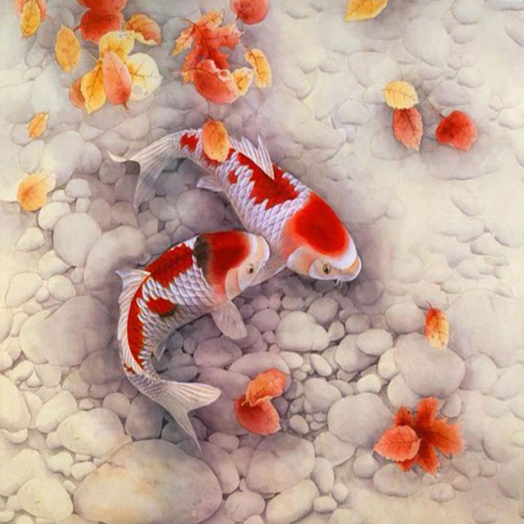 Red Carp in the Clear Stream Diamond Painting