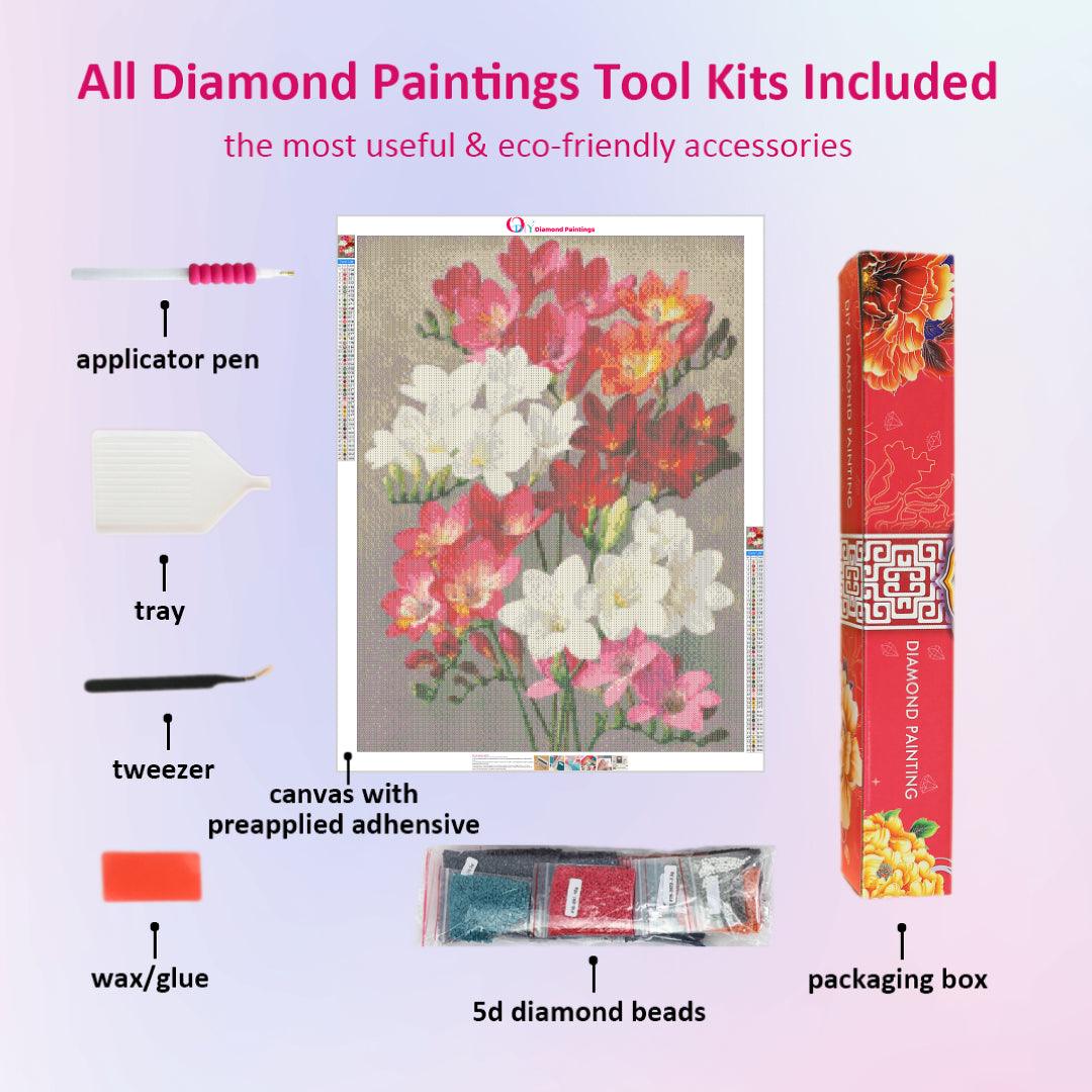 Colorful Freesia Refracta Flowers Diamond Painting