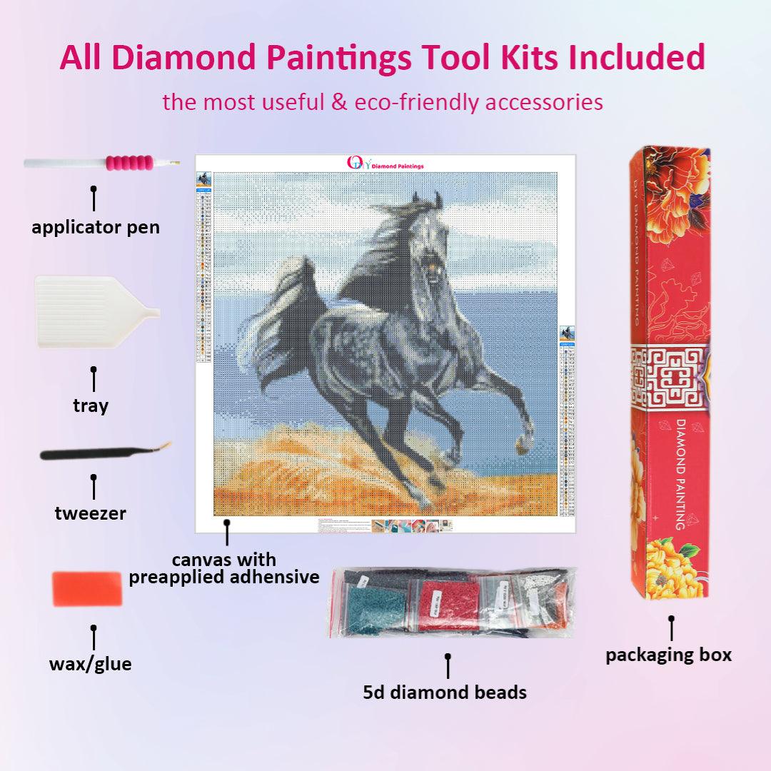 Black Beauty Galloping in the Desert Diamond Painting