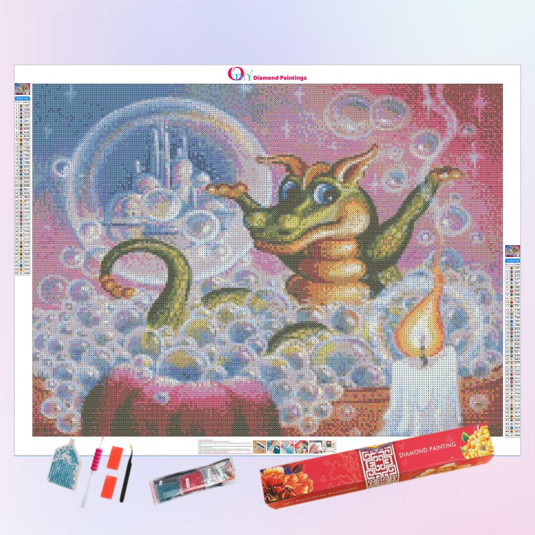 Little Dragon Taking Bath Diamond Painting