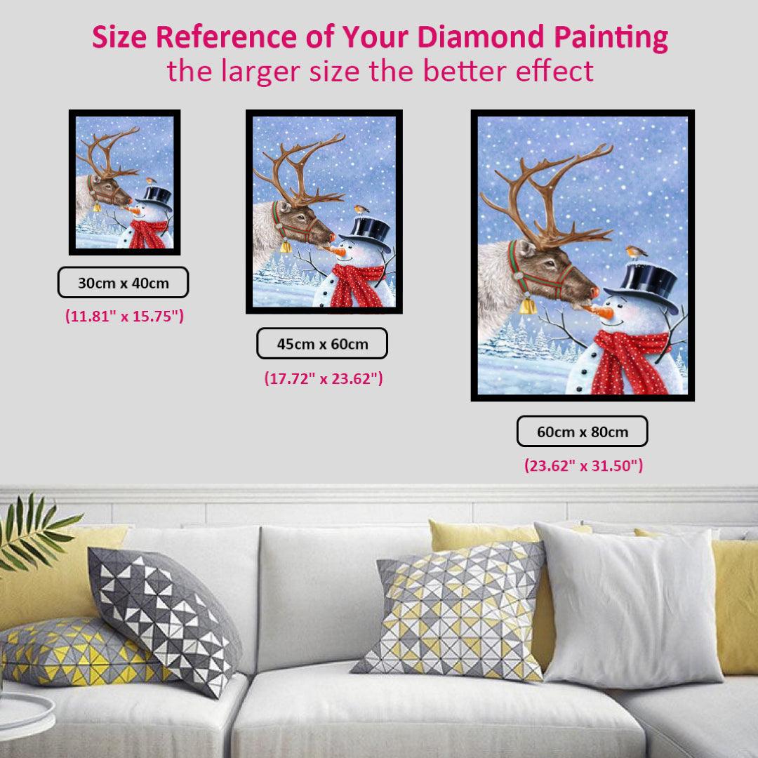 The Greedy Deer & The Awkward Snowman Diamond Painting