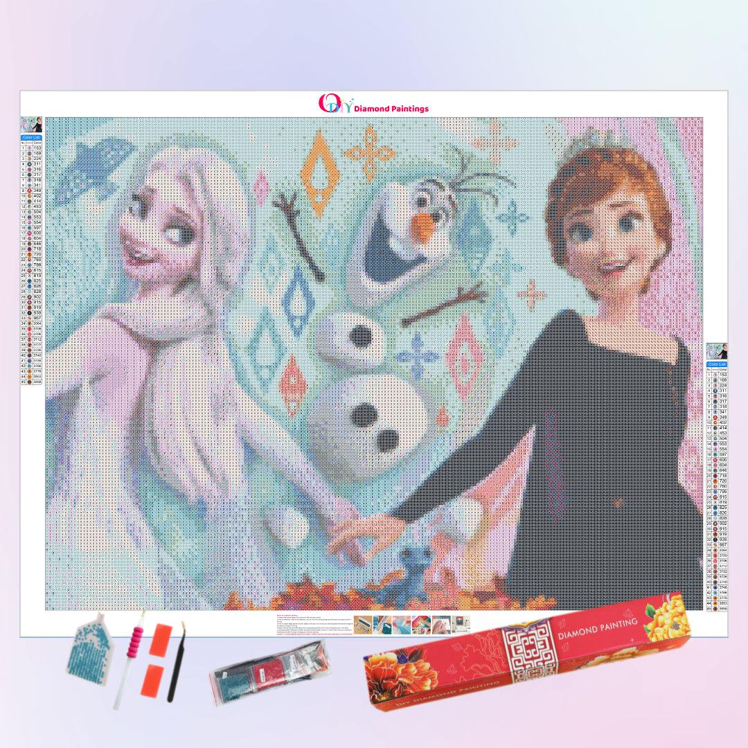 Elsa Anna & Olaf Happy Dancing Diamond Painting