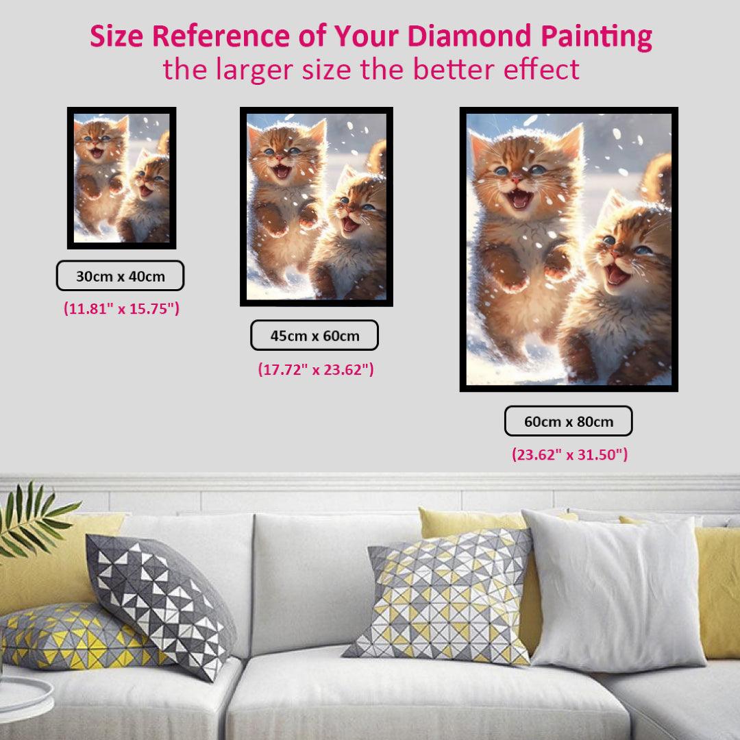 Cute Cats in the Snow Diamond Painting