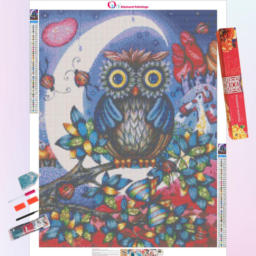 Owl's Colorful World Diamond Painting