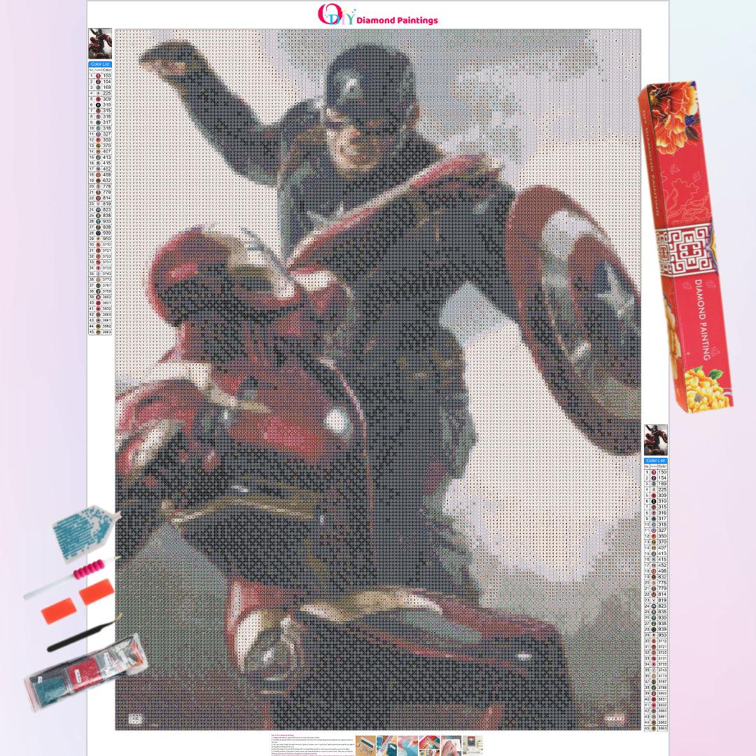 The Avengers Iron Man vs Captain America Diamond Painting