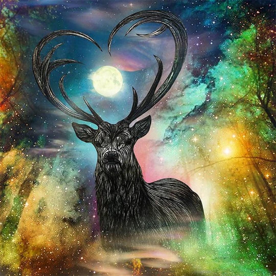 Deer in the Dreamy Moonlight Diamond Painting