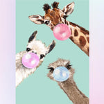Giraffe Lama & Ostrich Diamond Painting