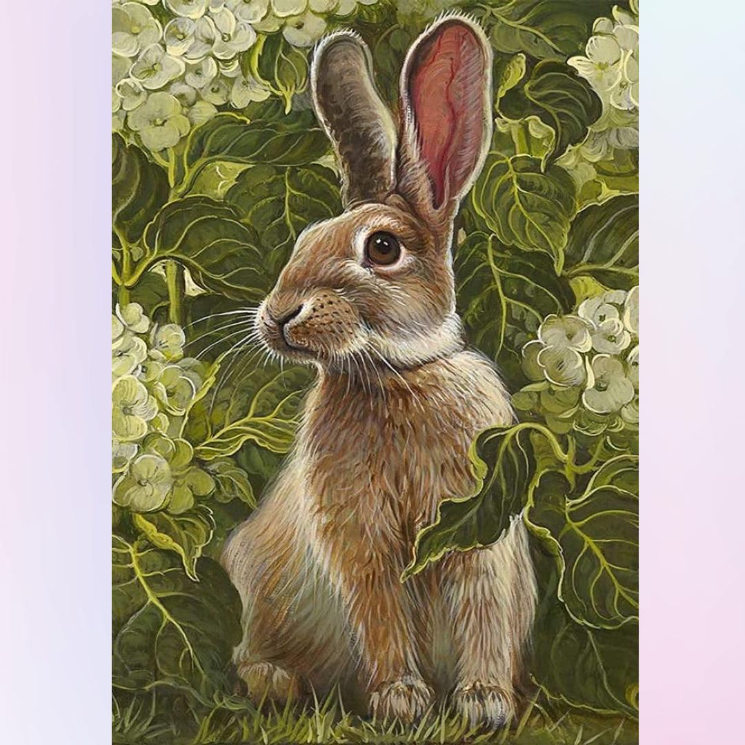 Rabbit Hiding in the Grass Diamond Painting