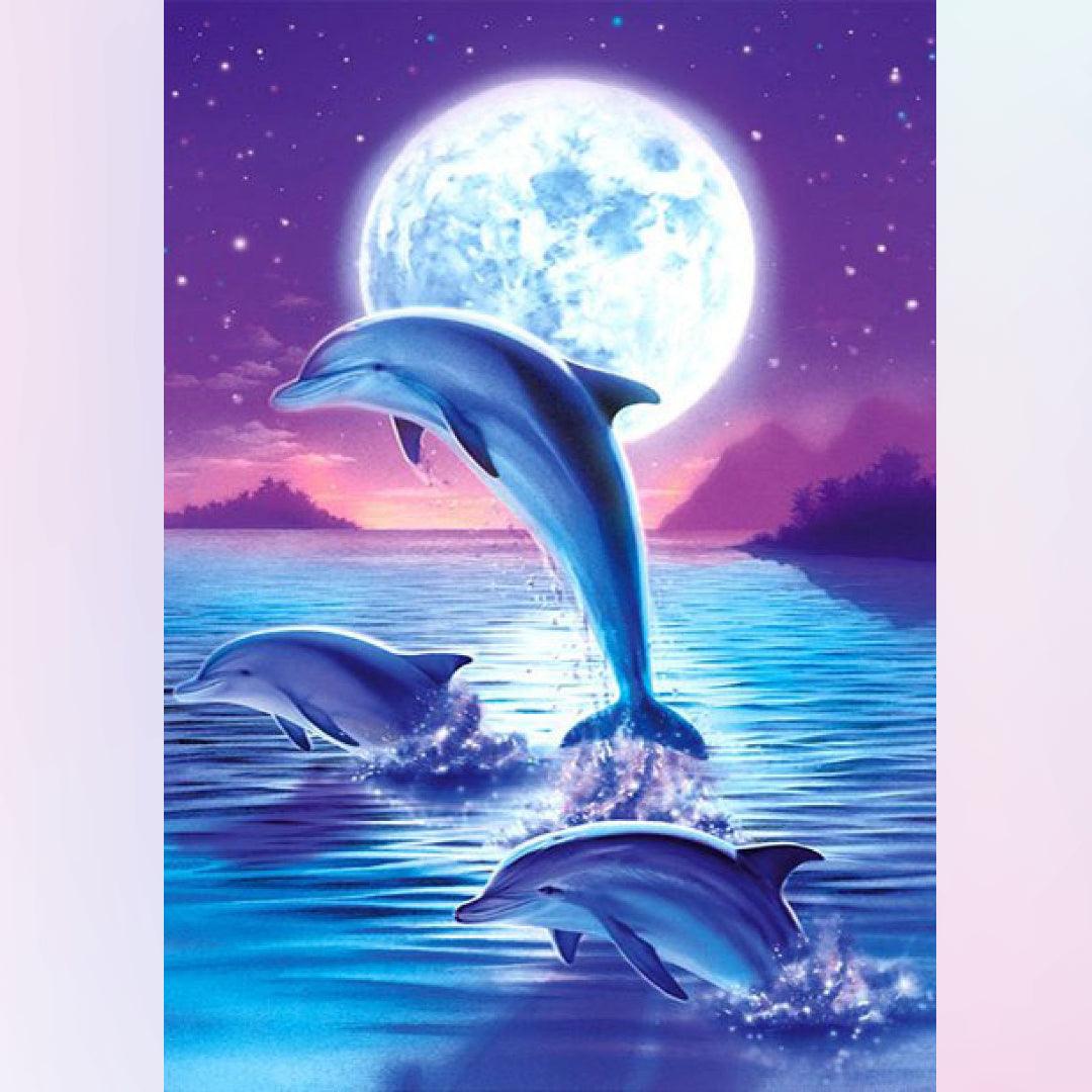 Dolphin Dancing in the Moonlight Diamond Painting