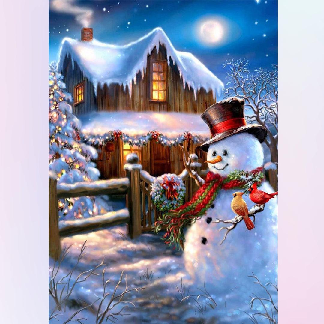 Snowman on the Christmas Diamond Painting