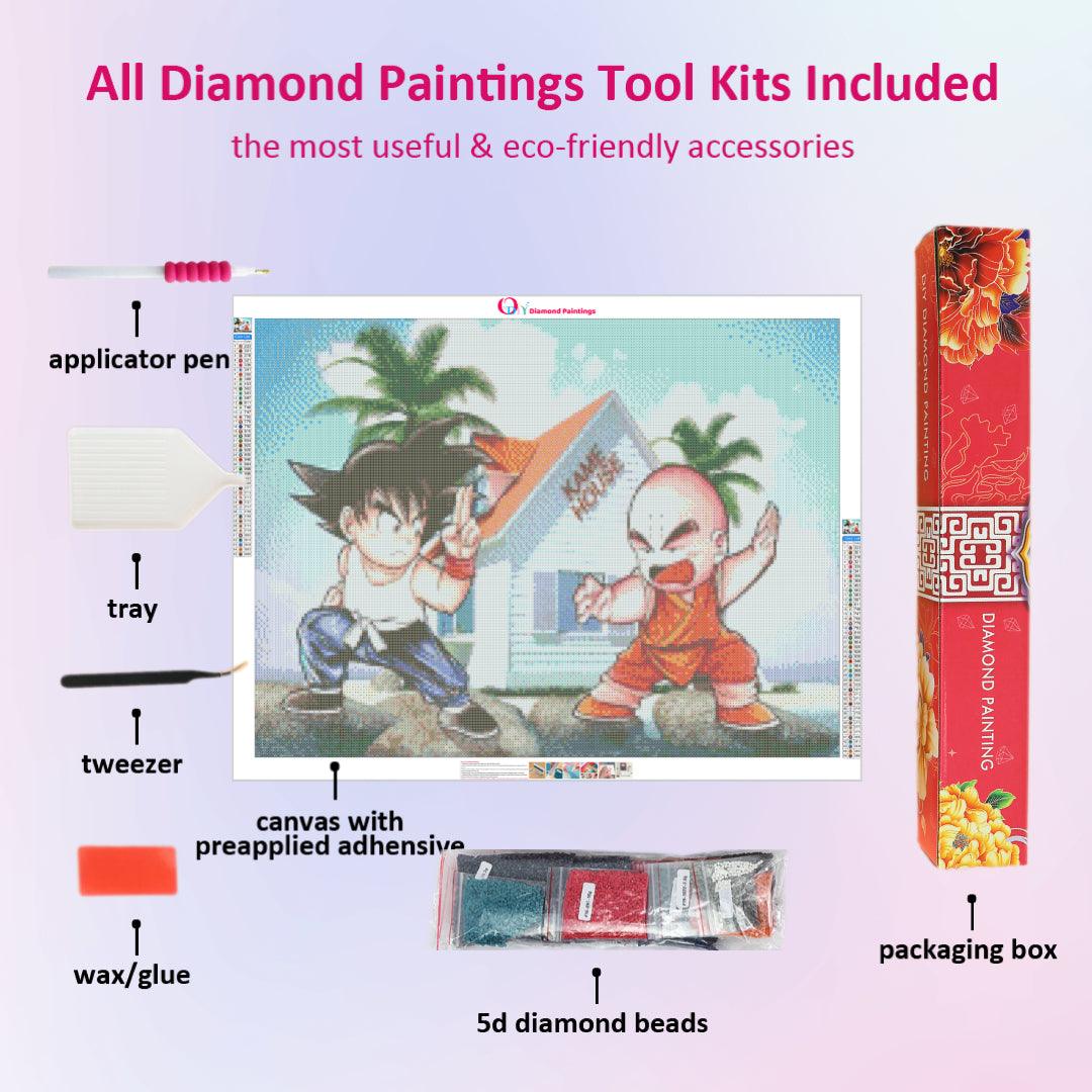 Little Goku and Kuririn Exchange Martial Arts Skills Diamond Painting