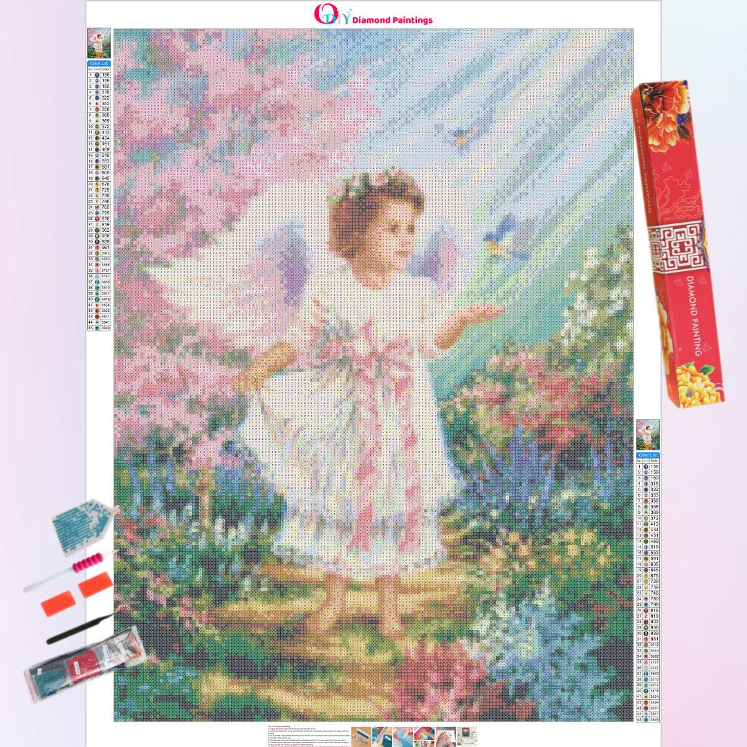 Little Angel in Flowers Diamond Painting
