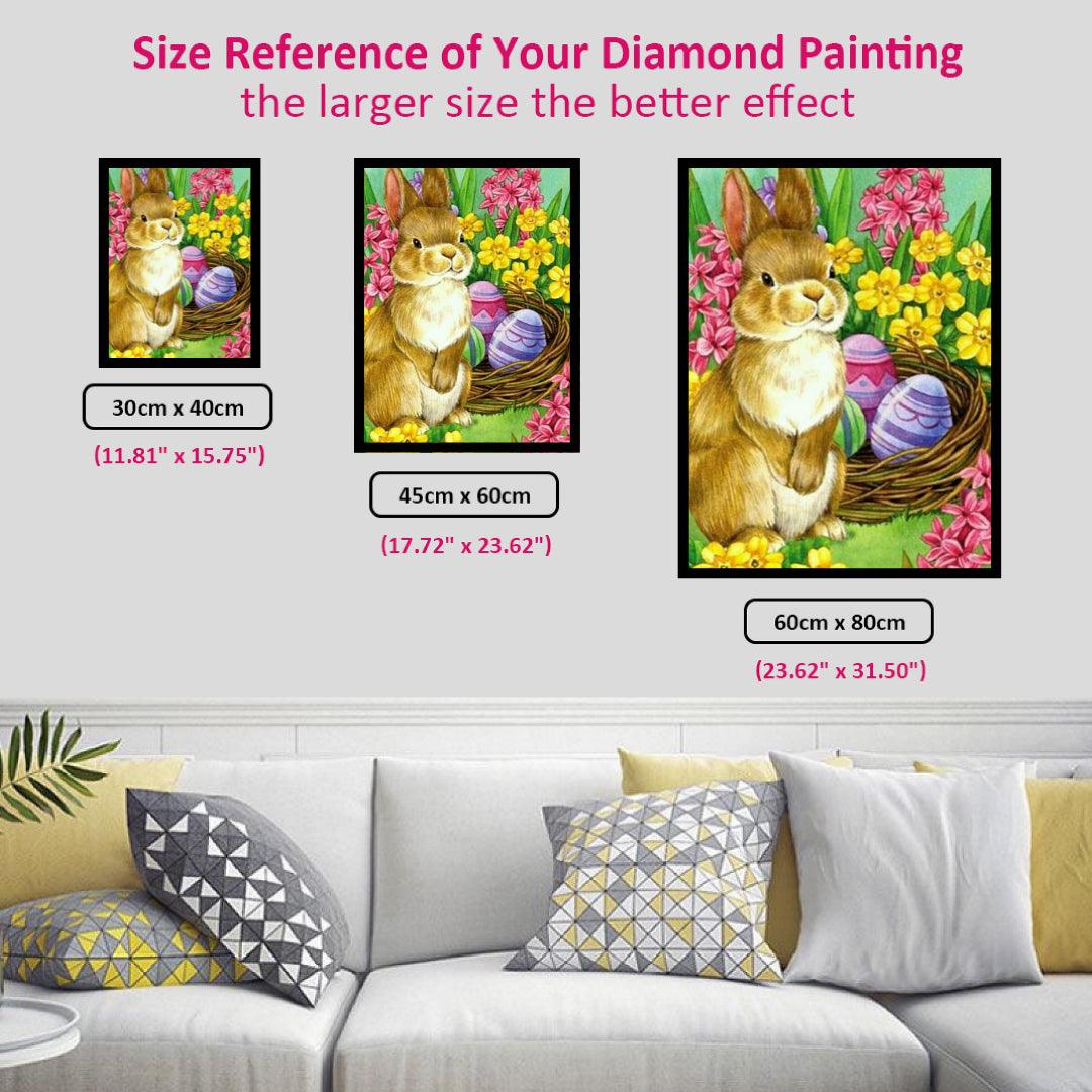 Rabbit and Easter Eggs in the Grass & FLowers Diamond Painting