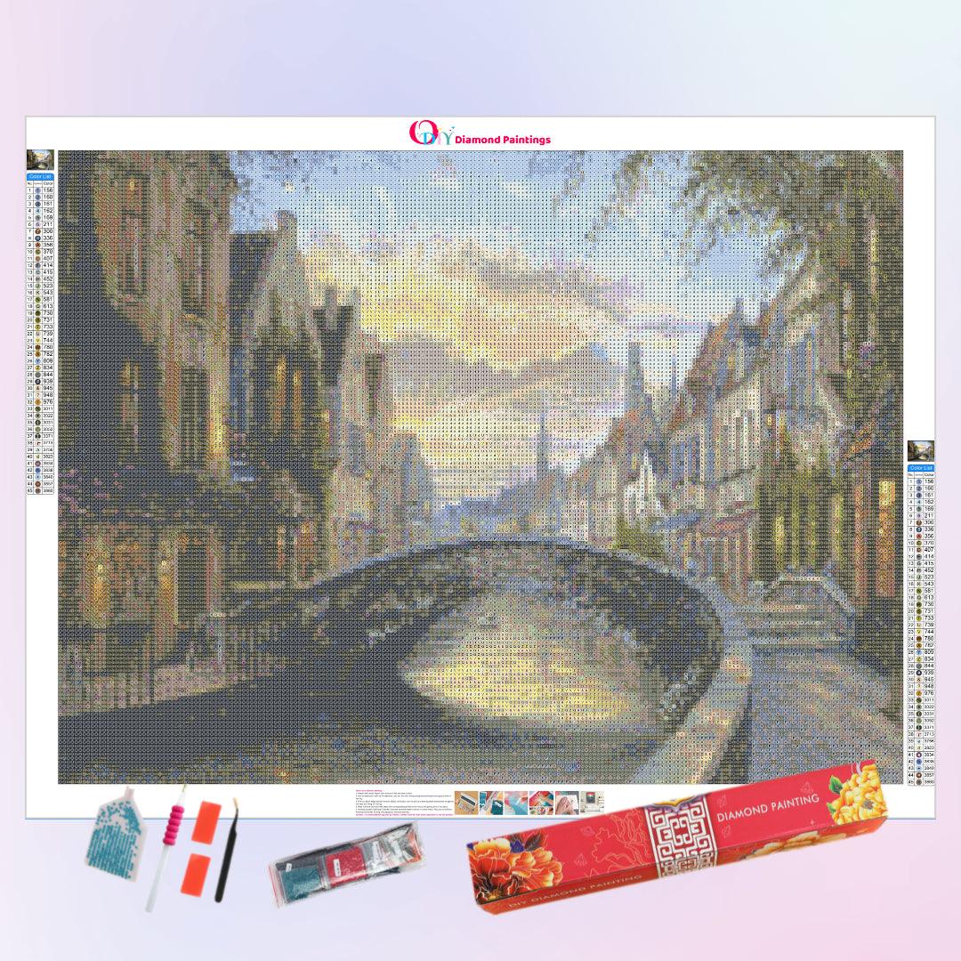 Beautiful Town at Sunset Diamond Painting